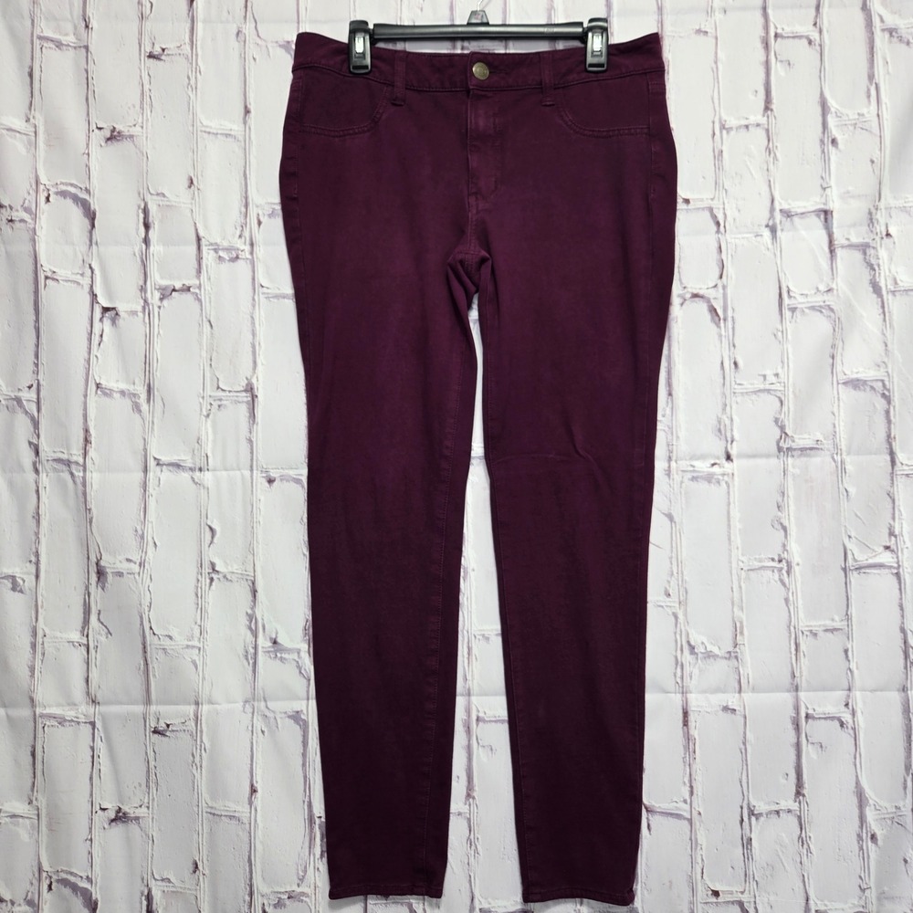 American Eagle Super Stretch Jegging Burgundy Plum Skinny Pants Women 12 Regular